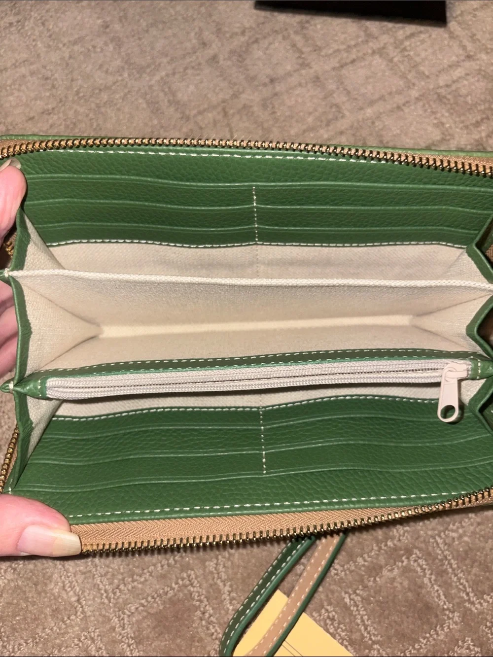 Dooney and Bourke large zip around wallet in Lucca leather